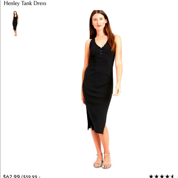 Banana Republic Factory Dresses & Skirts - Henley tank midi dress by Banana Republic Factory 🍌 🏭 size LP In black!